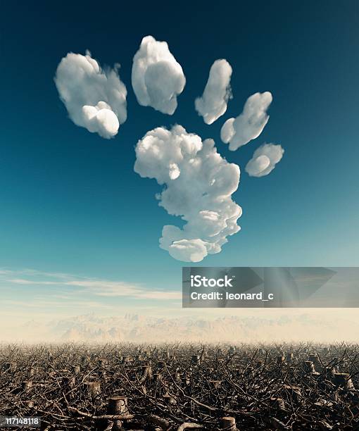 Co2fußabdruck Abholzung Stockfoto und mehr Bilder von Fußabdruck - Fußabdruck, Wolke, Kohlendioxid