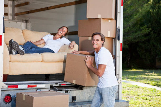istock Young couple moving house, taking a break 117148270