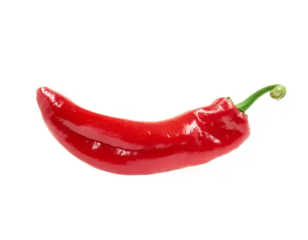 Fresh juicy peppers isolated on a white background.