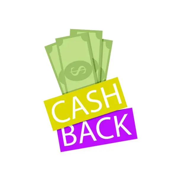 Vector illustration of Emblem cashback service