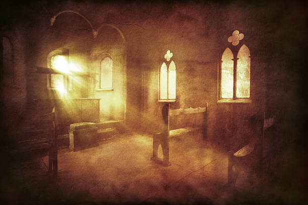 ビンテージ写真の教会のインテリア - church altar indoors dark ストックフォトと画像