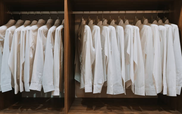 istock Collection of white  shirts 1171486931