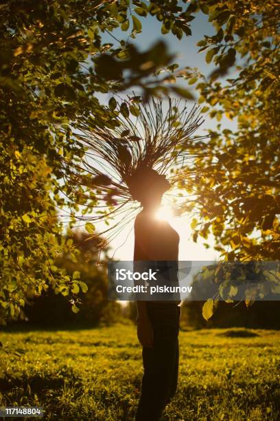 Spring Portraits Stock Photo - Download Image Now - Childhood, Forest, In Silhouette