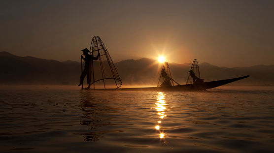 fishermen on Inle lake, Myanmar.