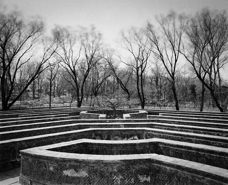 Labyrinth in Yuanmingyuan park, Beijing, China.