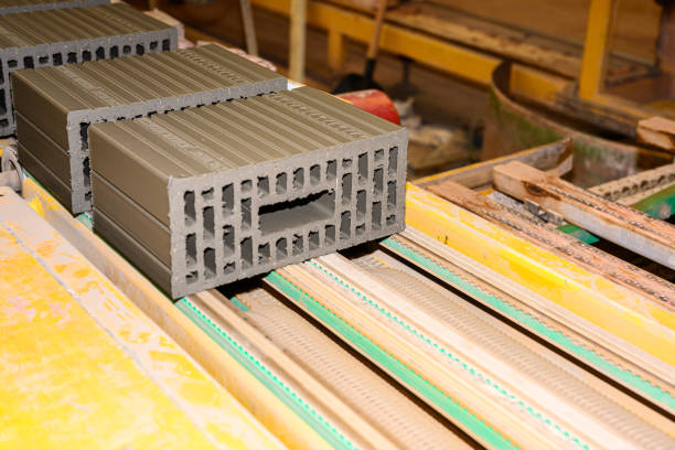 istock Unburned bricks in production on a conveyor belt 1171489521