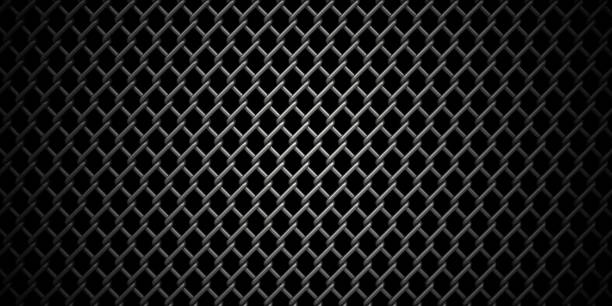 istock Black stainless steel mesh background. Grid pattern 3d illustration. 1171489786
