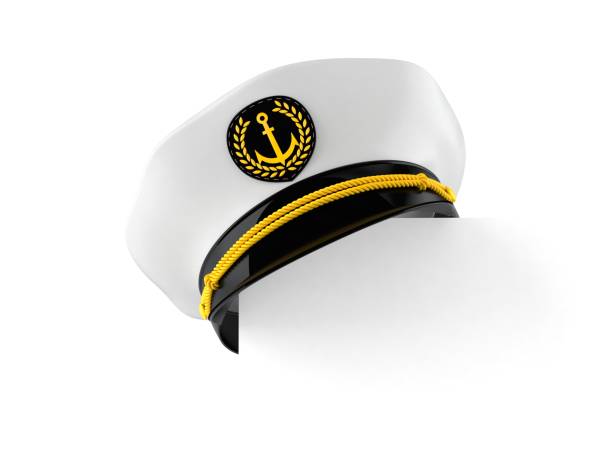 Captain's hat Captain's hat with copy space on white background. 3d illustration sailor hat stock pictures, royalty-free photos & images