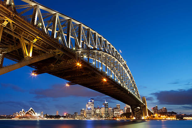 istock Harbour Bridge and Sydney skyline, Australia at night 117149231