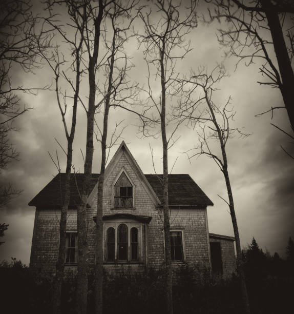 темный home - haunted house стоковые фото и изображения