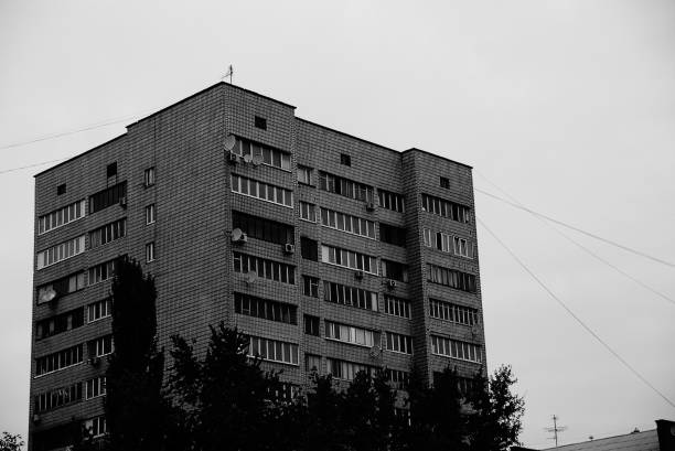 istock large gray house with balconies and windows 1171493345