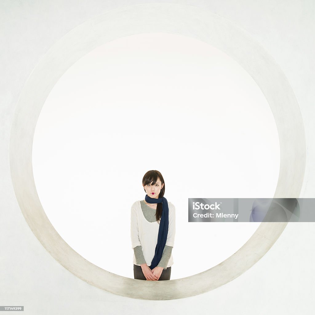 Moderner japanischer Geisha beleuchtet Circle Porträt - Lizenzfrei Kreis Stock-Foto