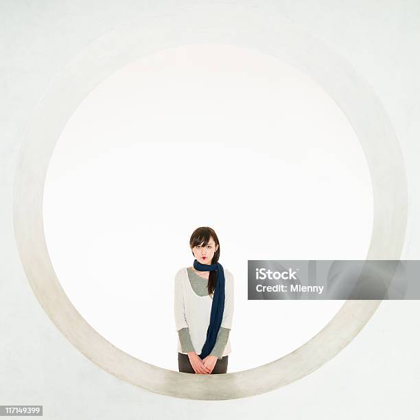 Moderner Japanischer Geisha Beleuchtet Circle Porträt Stockfoto und mehr Bilder von Kreis