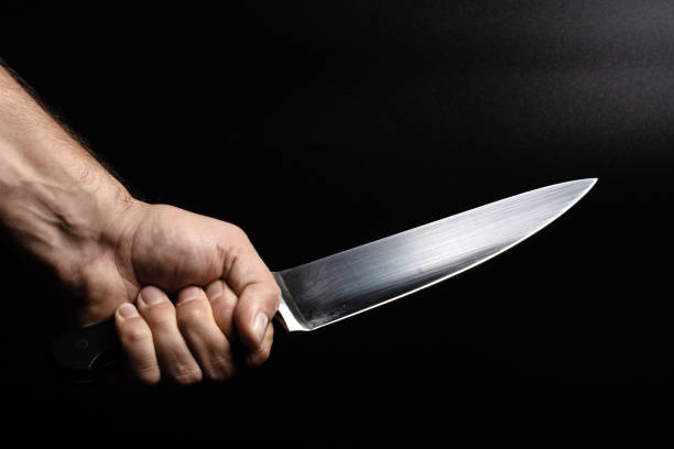 istock tightly clenched knife with large blade kitchen chef knife 1171494974