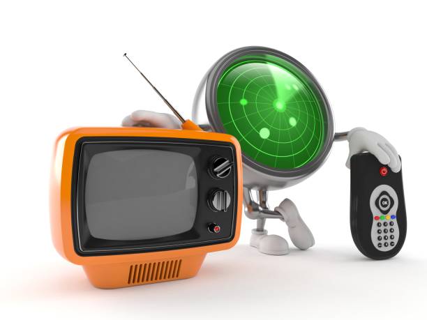 istock Radar character with tv set and remote 1171495225