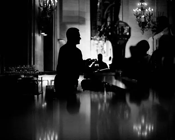 Photo of Black and White artistic representation of a lounge bar