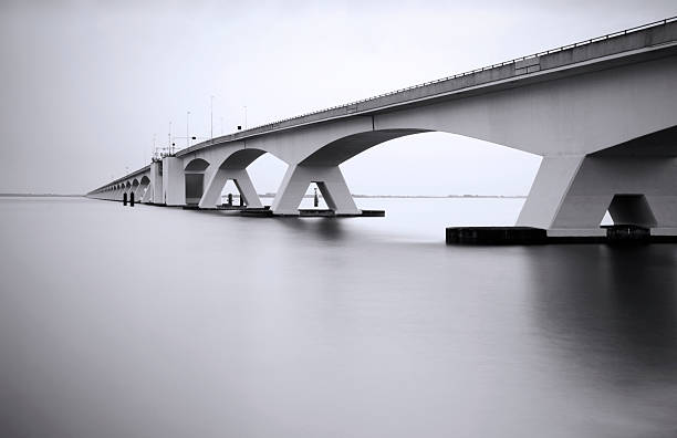Zeeland Bridge in long exposure  dutch architecture stock pictures, royalty-free photos & images