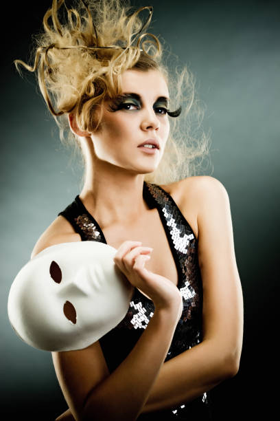 Pretty Blond Woman with mask 