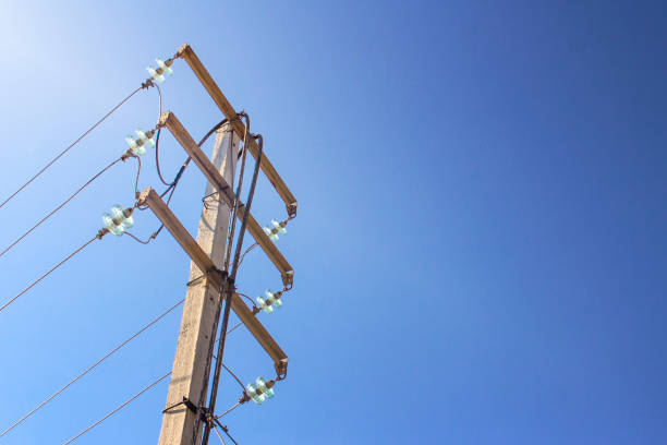 Antenna with blue sky. Close up antenna with copy space for design or text