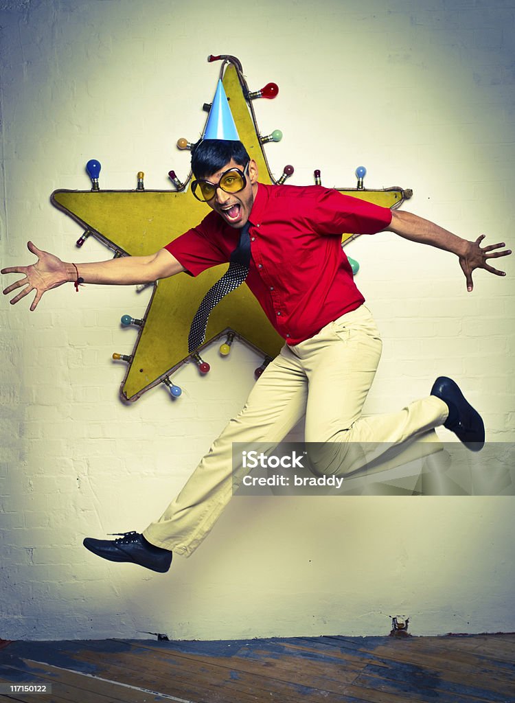 천문학자-남자아이 뛰어내림 - 로열티 프리 파티 모자 스톡 사진