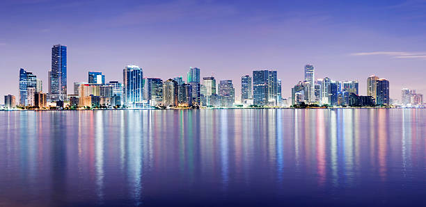 istock Miami and Brickell City Skyline at Night USA 117150276
