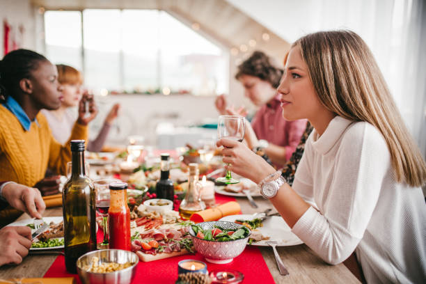 istock Casual chats at christmas diner 1171503053