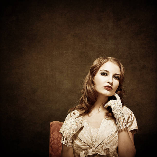 istock Retro girl portrait 117150341