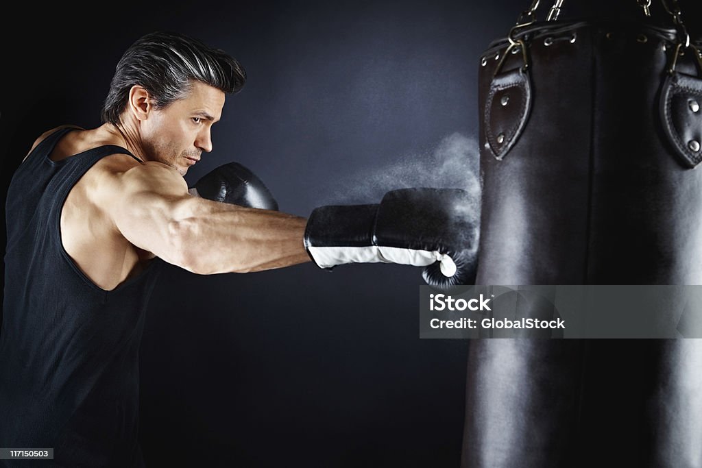 Boxer jogo de tiro poderoso a bolsa - Foto de stock de 30 Anos royalty-free