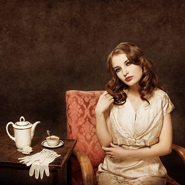 Retro cafe girl