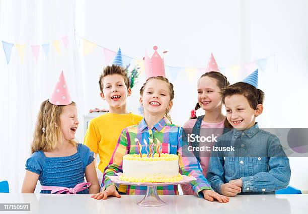 Kids Birthday Party Stock Photo - Download Image Now - Birthday, Birthday Cake, Child