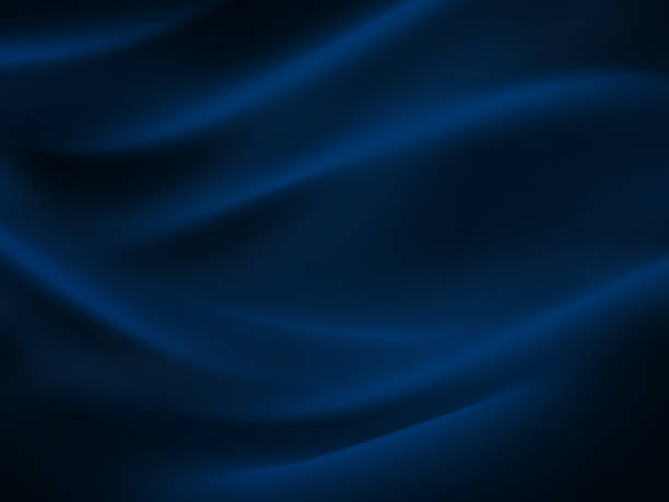 Photo of Sea Wave Abstract Navy Blue Black Neon Pattern Moon Light Silk Wavy Dark Texture Night Beach Party Background