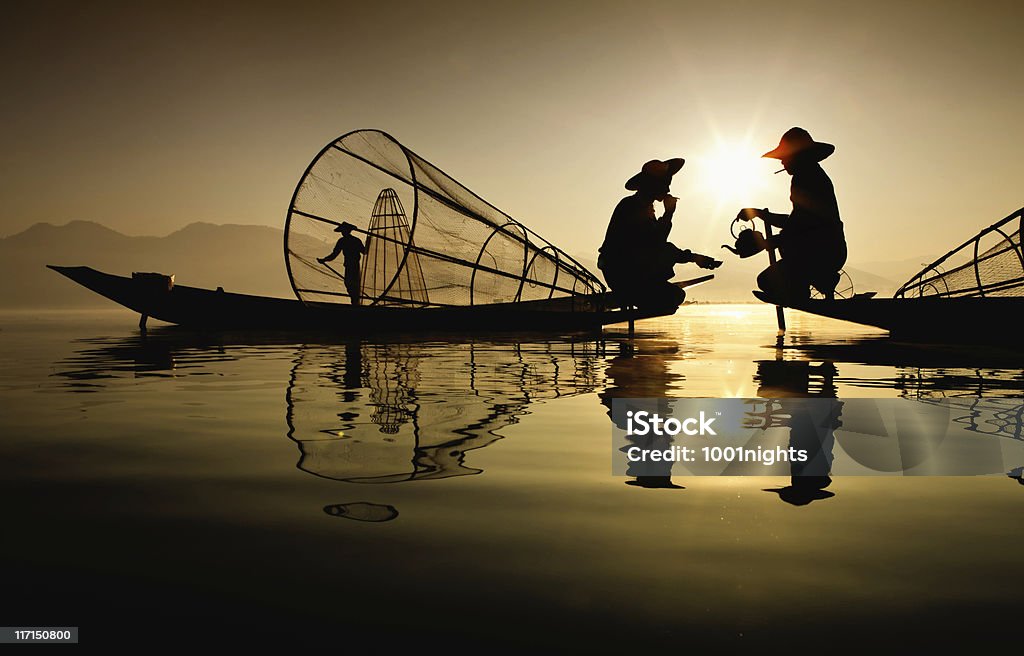 Los pescadores, Myanmar - Foto de stock de Myanmar libre de derechos