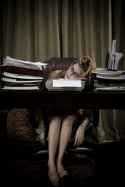 Tired secretary stock photo