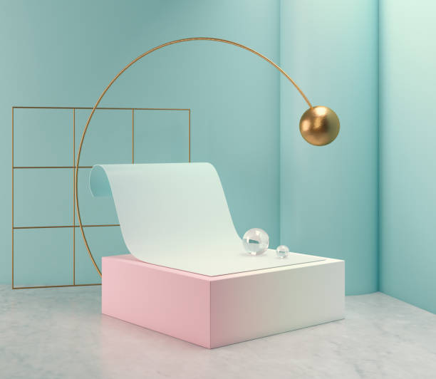 istock Minimal 3d rendering scene with podium and abstract background. 1171509044