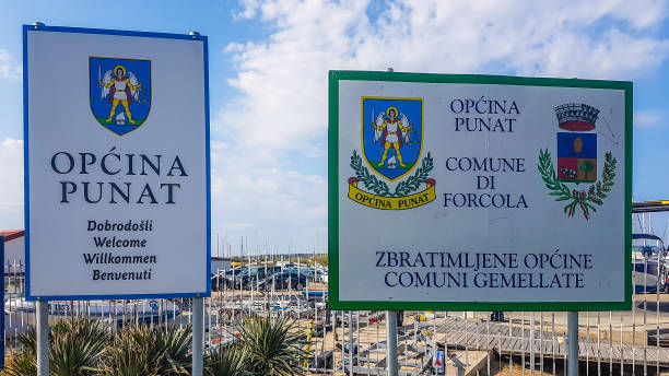 istock Punat - Welcome signs of Punat 1171510054