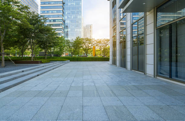 istock Empty floor and modern office building ,qingdao,china 1171514248