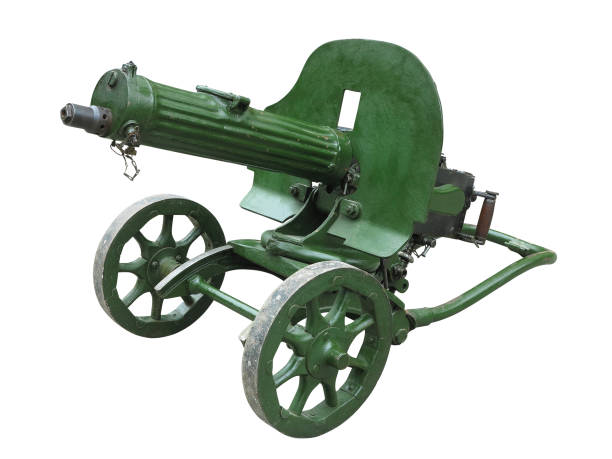 istock Old green Maxim machine gun isolated on white background 1171516197