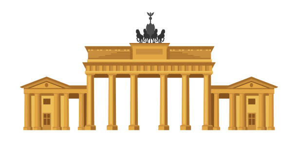 Brandenburg Gate in Berlin. Brandenburg Gate in Berlin. German landmark illustration. city gate stock illustrations