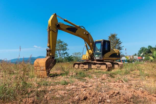 istock Yellow excavator construction truck 1171520329