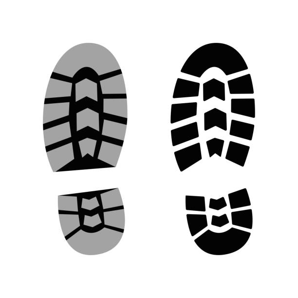 メンズブーツトラック - boot prints点のイラスト素材／クリップアート素材／マンガ素材／アイコン素材