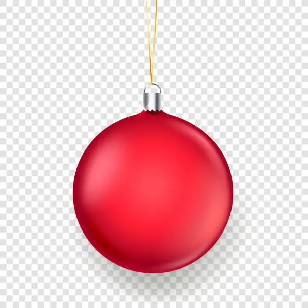 Vector illustration of Shining matte blue christmas bauble vector illustration isolated on transparent