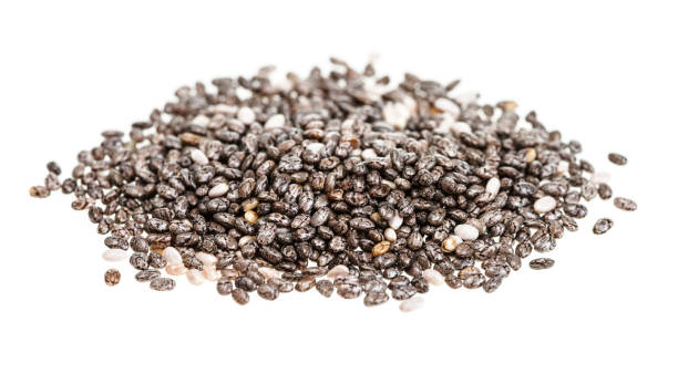 istock pile of Chia seeds on white background 1171538410