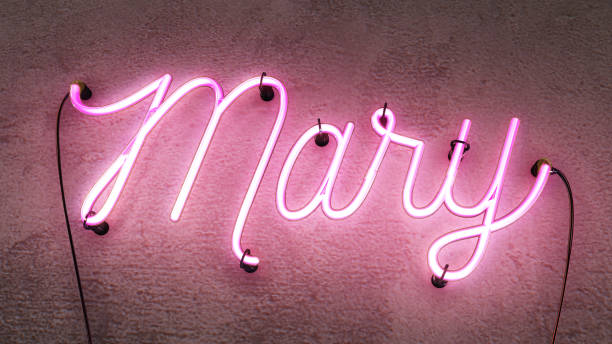 istock Bright pink neon sign spelling the name Mary 1171538964