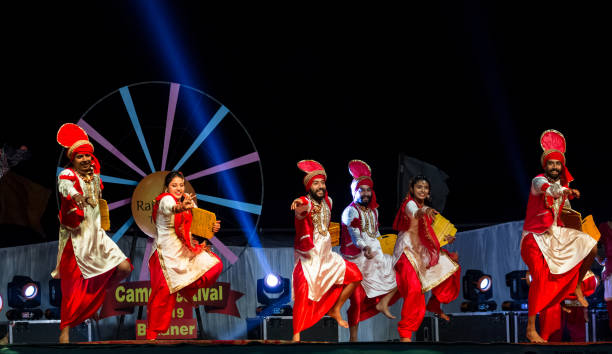 Punjabi Bhangra at Camel Festival stock photo