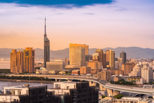 istock Fukuoka cityscape kyushu sunset 1171545851