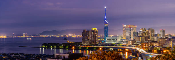 istock Fukuoka cityscape kyushu sunset panorama 1171545895
