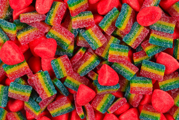 istock Assorted colorful gummy candies. Top view. Jelly  sweets. 1171546155