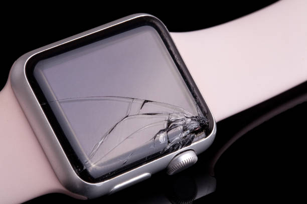 Broken Apple Watch stock photo