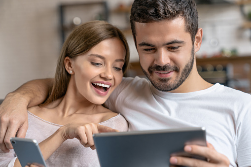 Couple - Relationship, Digital Tablet, Movie, Watching, Shopping