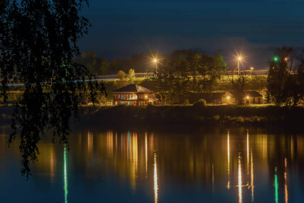 Lake House at Night